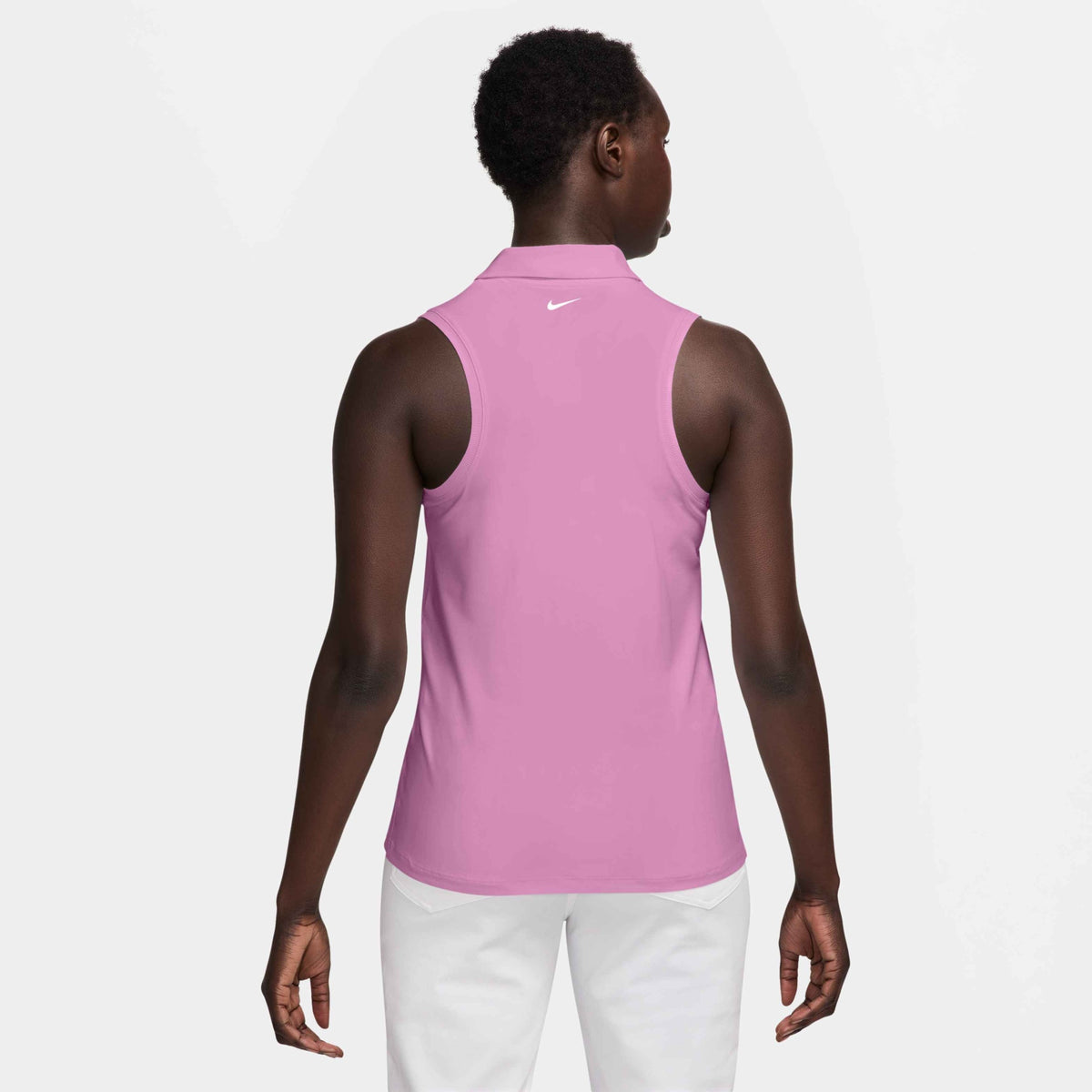 Nike Victory Dri-FIT Sleeveless Golf Polo - Womens - Sold Out - Light Magenta/White