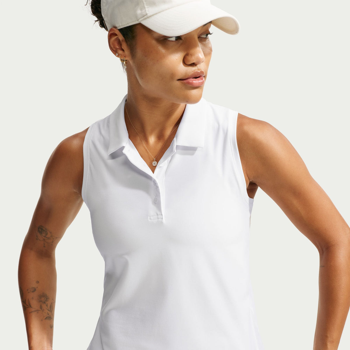 Nike Victory Dri-FIT Sleeveless Golf Polo - Womens - Sold Out - White/Black