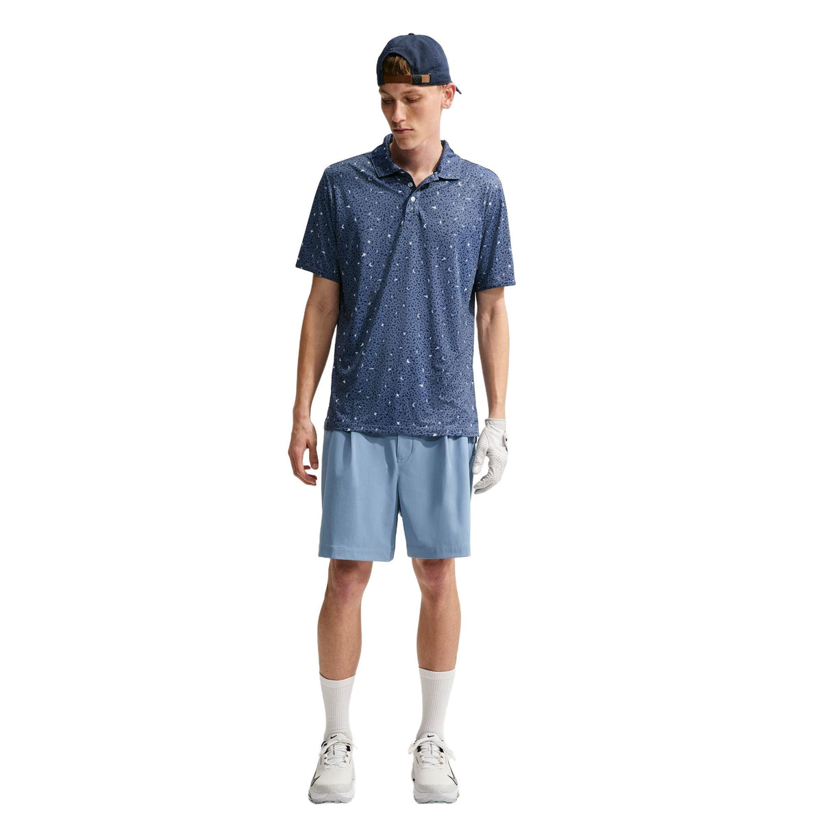 Nike Par Men's Dri-FIT Microprint Birds Golf Polo - Diffused Blue