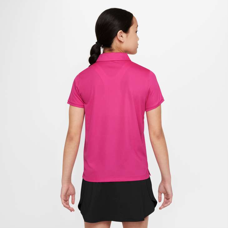 Nike Dri-FIT Victory Big Kids' (Girls') Golf Polo - Active Pink / White