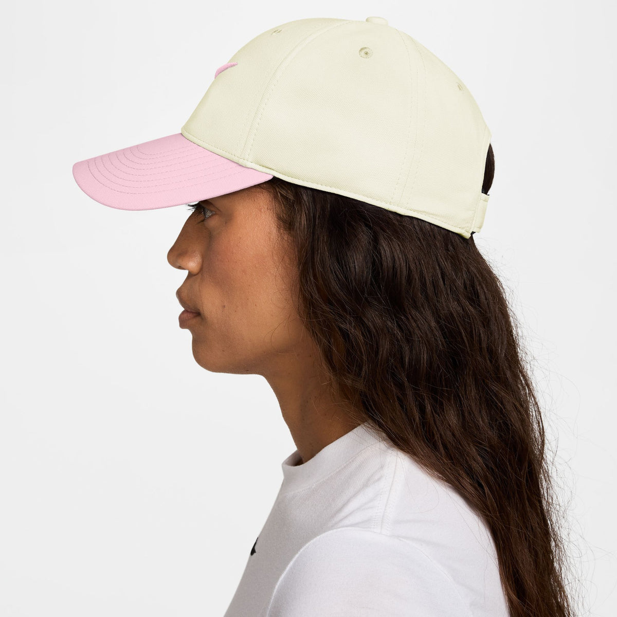 Nike Dri-Fit Structured Swoosh Club Cap (backordered to July 2026) - Sail/Pink Foam