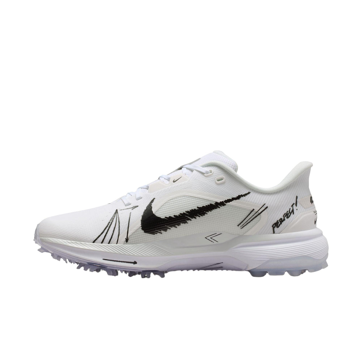 Nike Pegasus 1 Golf Shoes - White / Summit White / Metallic Silver / Black