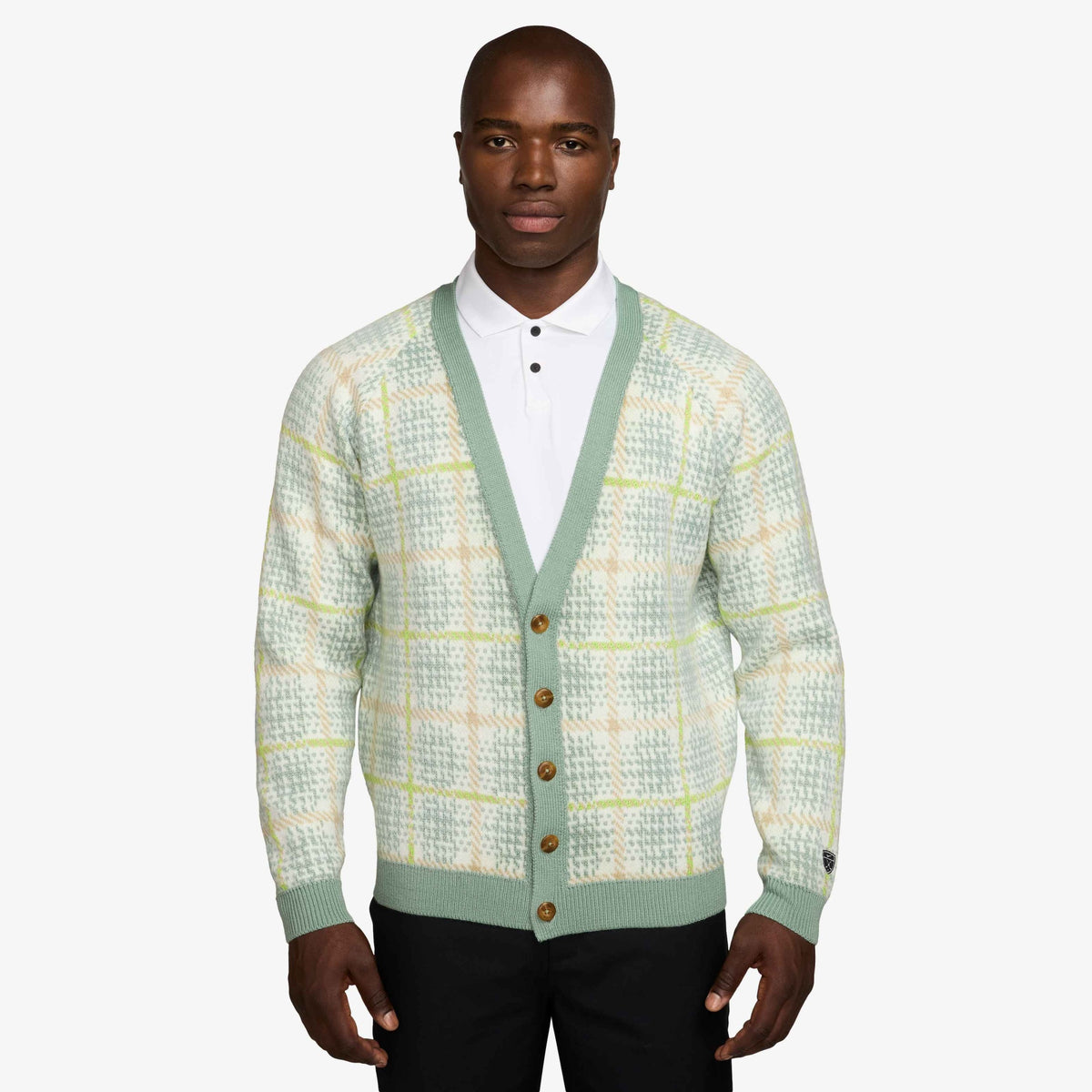 Nike Tartan Men's Loose Golf Cardigan - Steam
