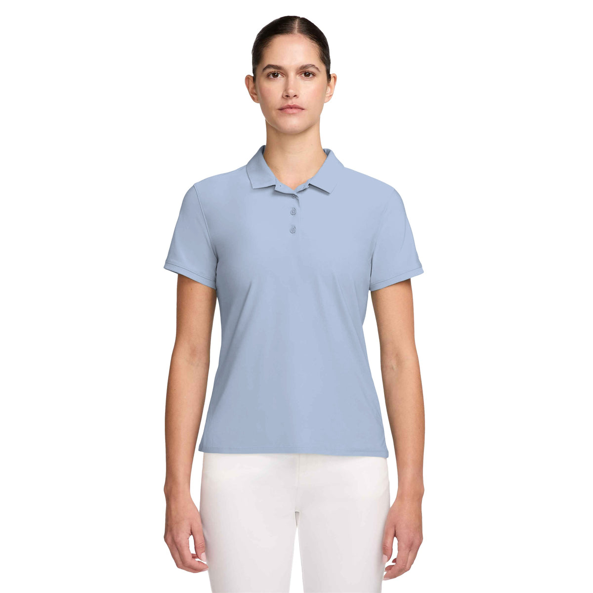 Nike Victory Women's Dri-FIT Short-Sleeve Golf Polo - Hydrogen Blue / White