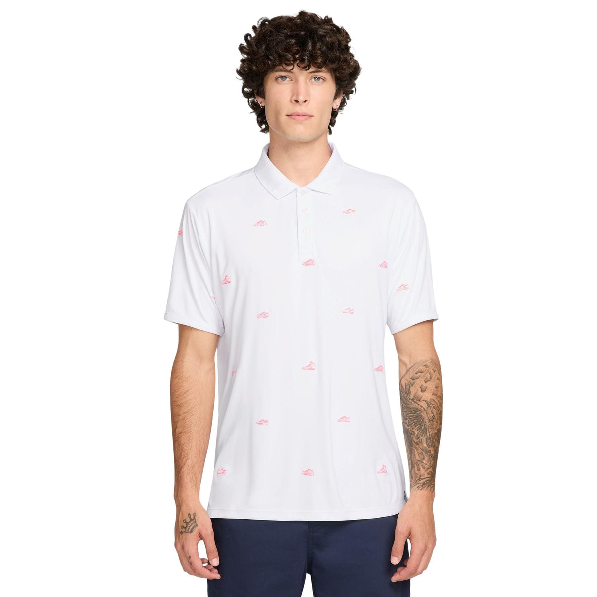 Nike Par Men's Dri-FIT Polo - White / Hot Lava