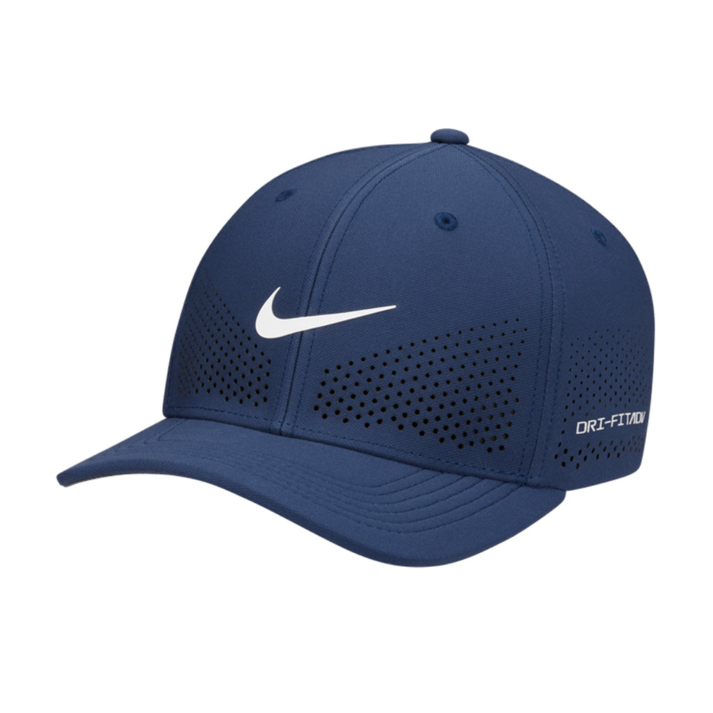 Nike Dri-FIT ADV Rise Structured SwooshFlex Cap - Midnight Navy / Anthracite / White