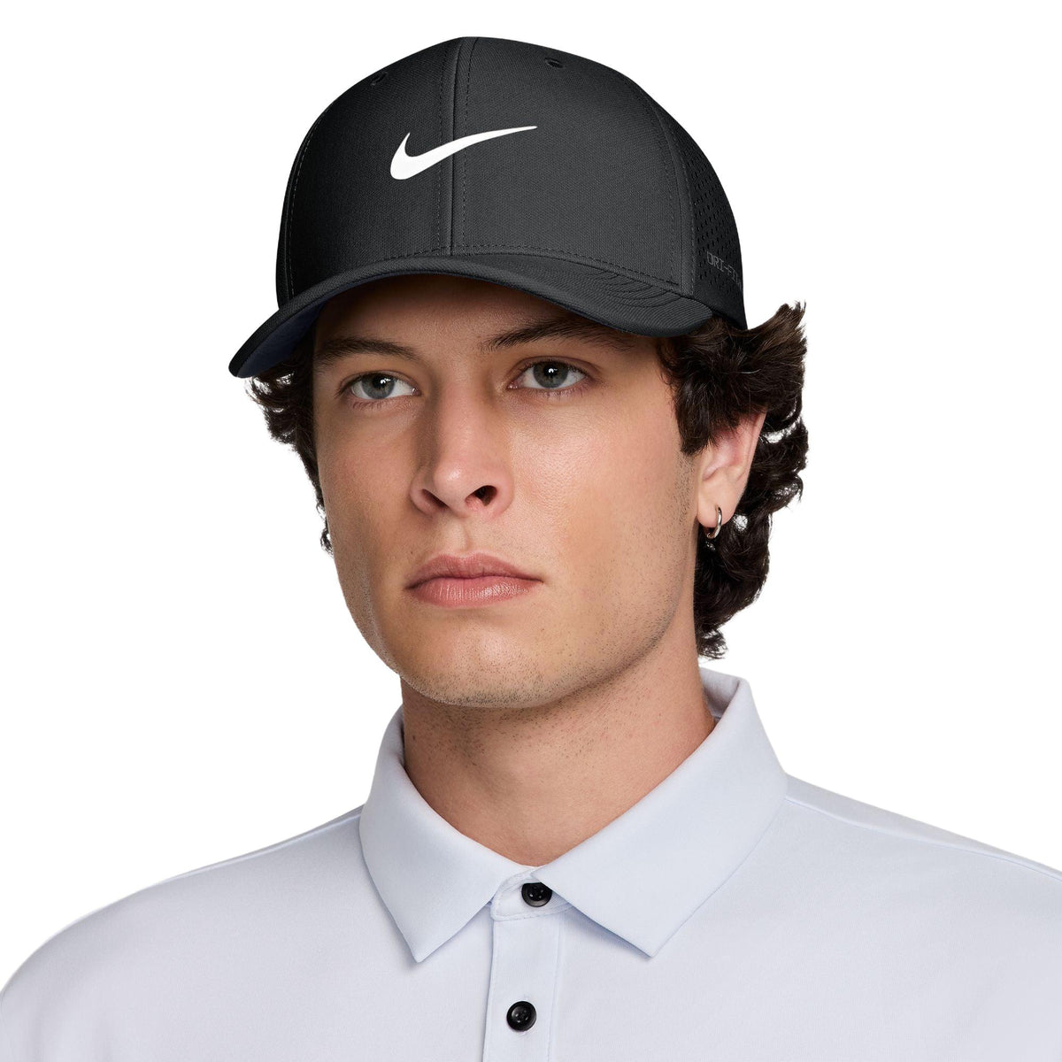 Nike Rise Dri-FIT ADV SwooshFlex Structured Golf Cap - Black / Anthracite / White