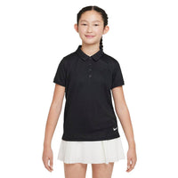 Nike Dri-FIT Victory Big Kids' (Girls') Golf Polo - Black / White