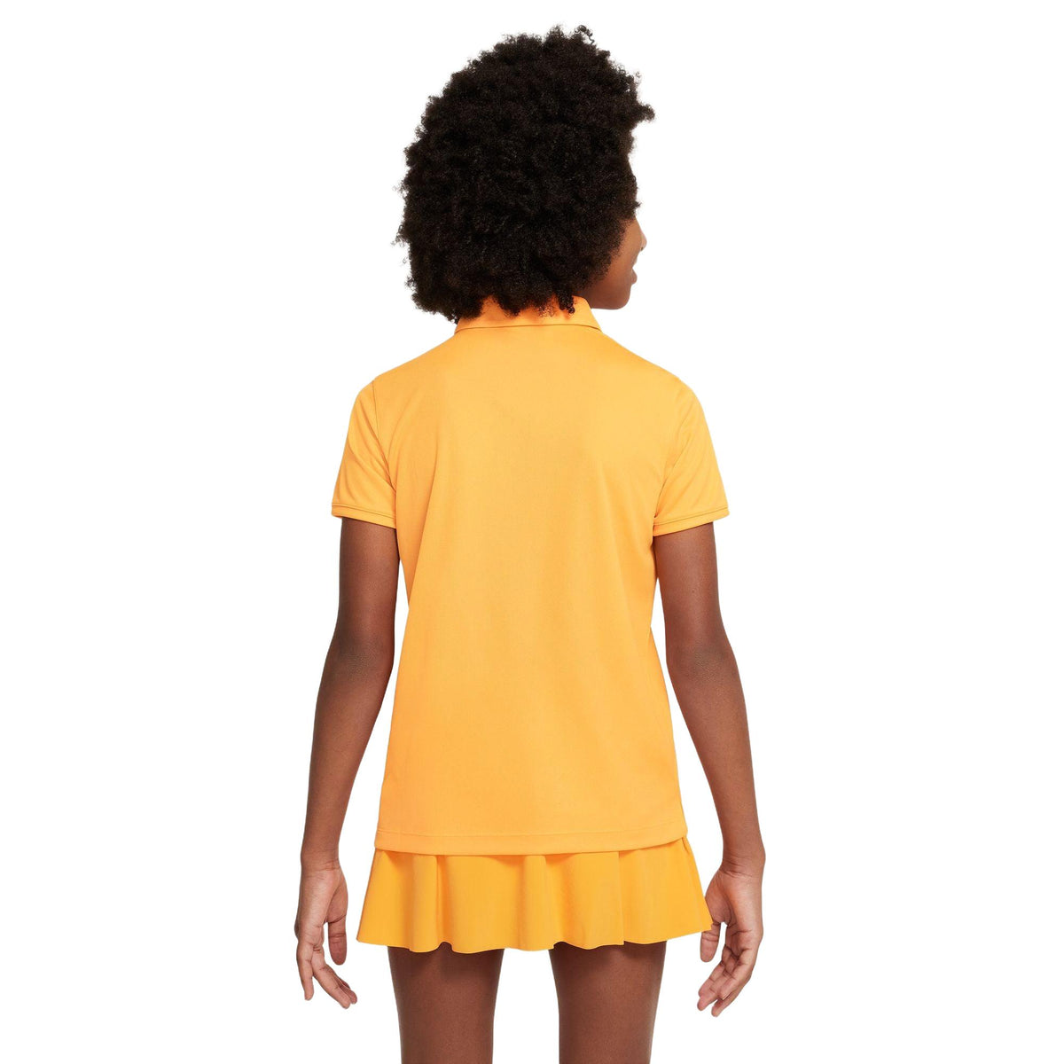 Nike Dri-FIT Victory Big Kids' (Girls') Golf Polo - Vivid Orange / White