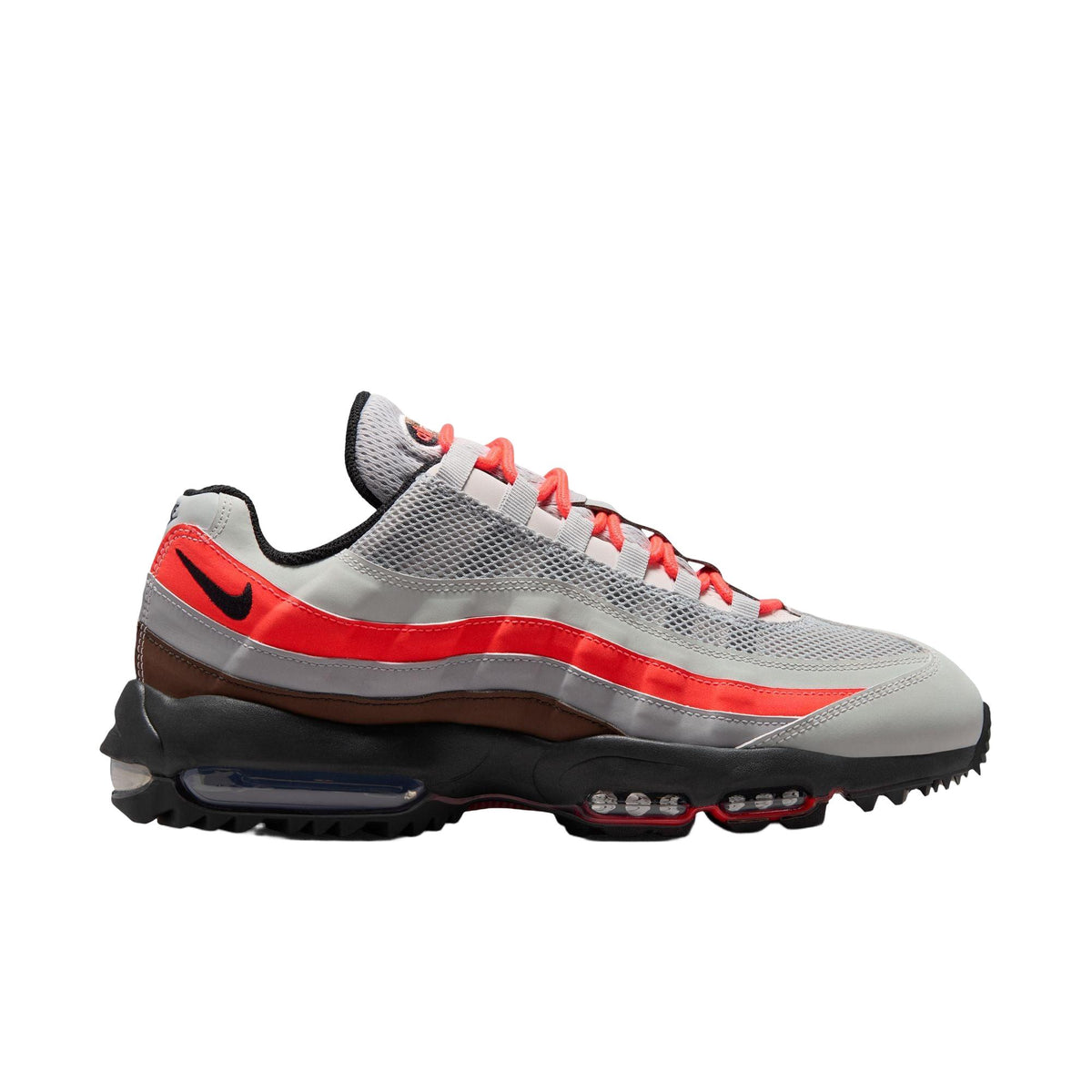 Nike Air Max '95 G Golf Shoes - Light Silver / Light Smoke Grey / Bright Crimson / Black