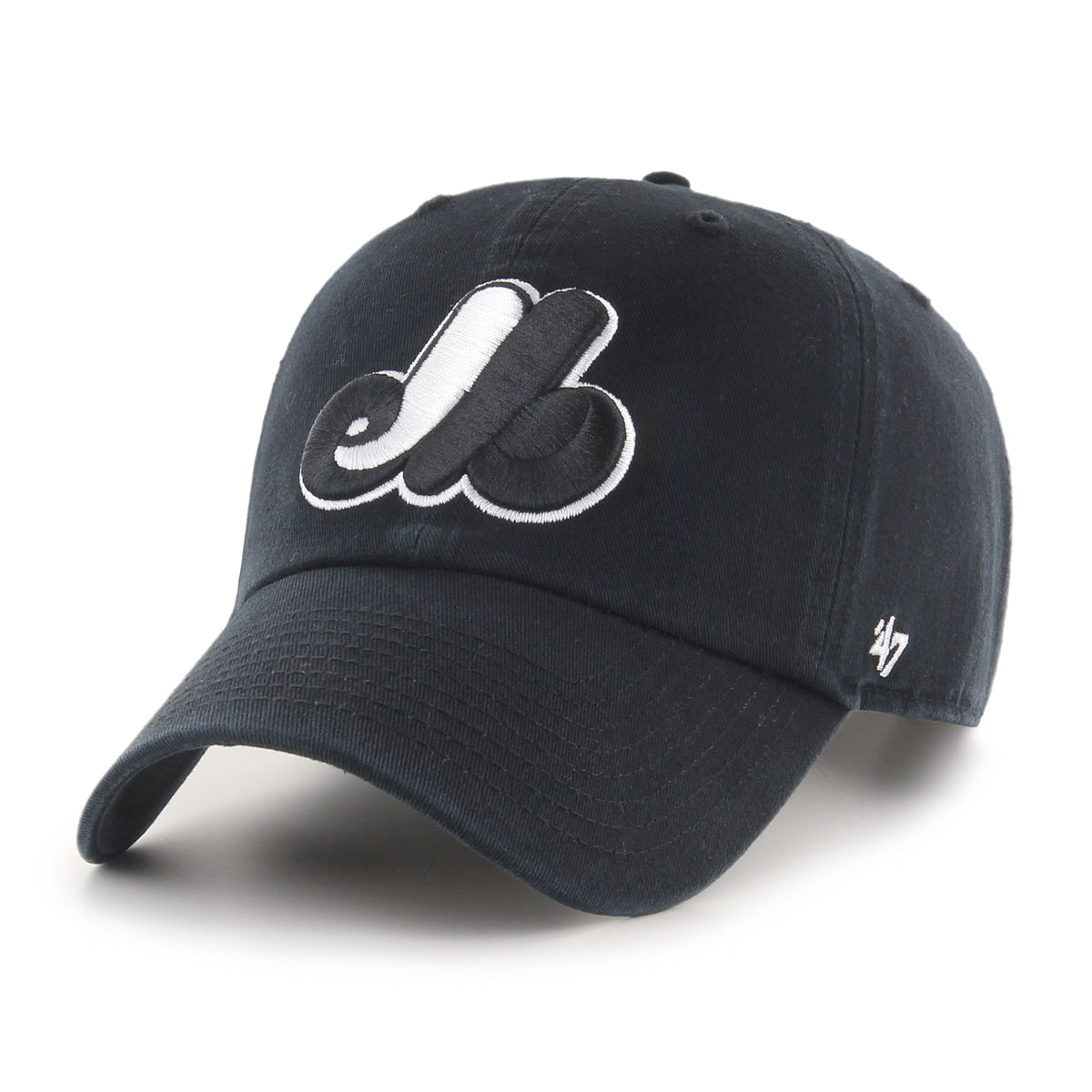 Montreal Expos '47 Clean Up Cap - Black/White
