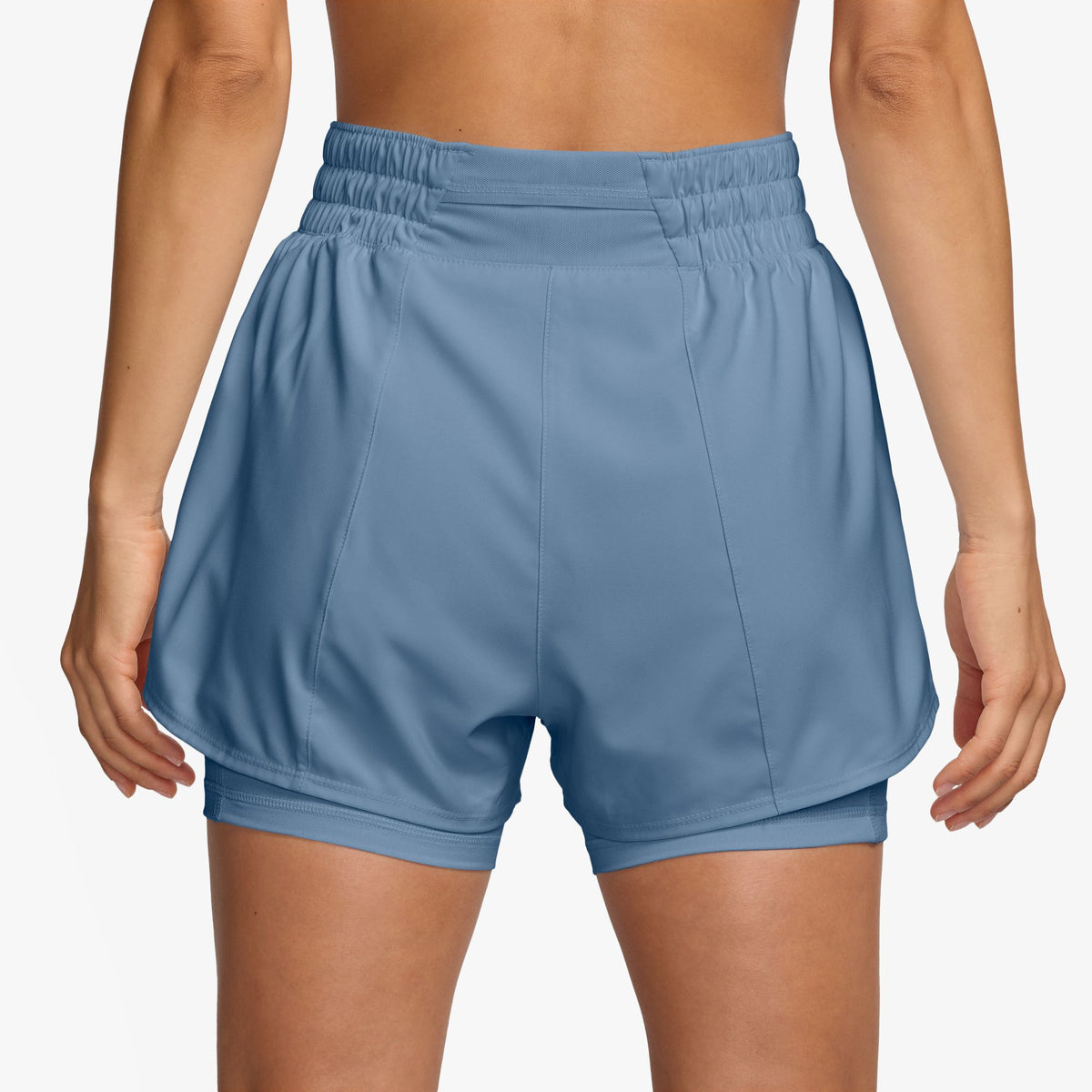 Nike One Women's Dri-FIT High-Waisted 3" 2-in-1 Shorts - Work Blue / White