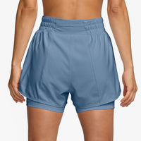 Nike One Women's Dri-FIT High-Waisted 3" 2-in-1 Shorts - Work Blue / White