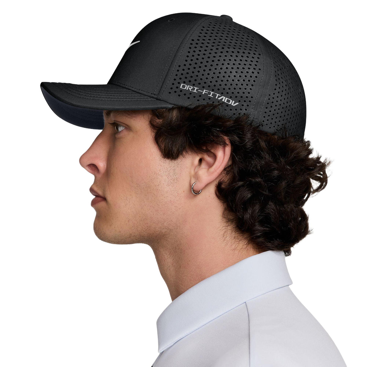 Nike Rise Dri-FIT ADV SwooshFlex Structured Golf Cap - Black / Anthracite / White