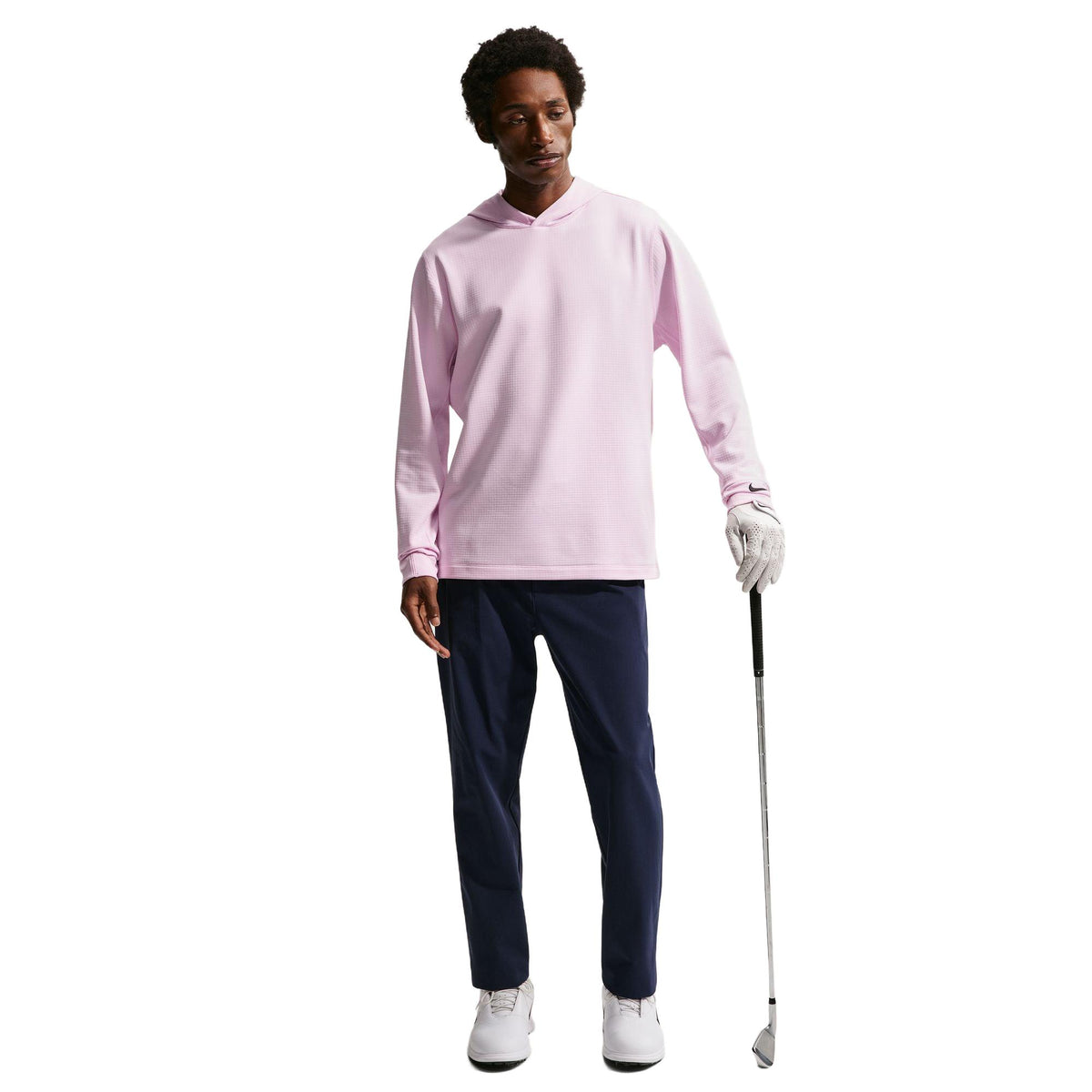 Nike Velocity Men's Therma-FIT Golf Hoodie - Pink Foam / Black