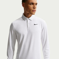 Nike Velocity Men's Dri-FIT Long-Sleeve Chest Logo Golf Polo - White / Black