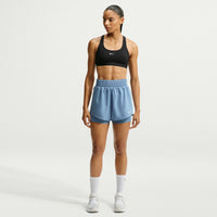 Nike One Women's Dri-FIT High-Waisted 3" 2-in-1 Shorts - Work Blue / White