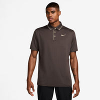 Nike Tour Dri-Fit Piping Golf Polo - Baroque Brown/Pale Ivory