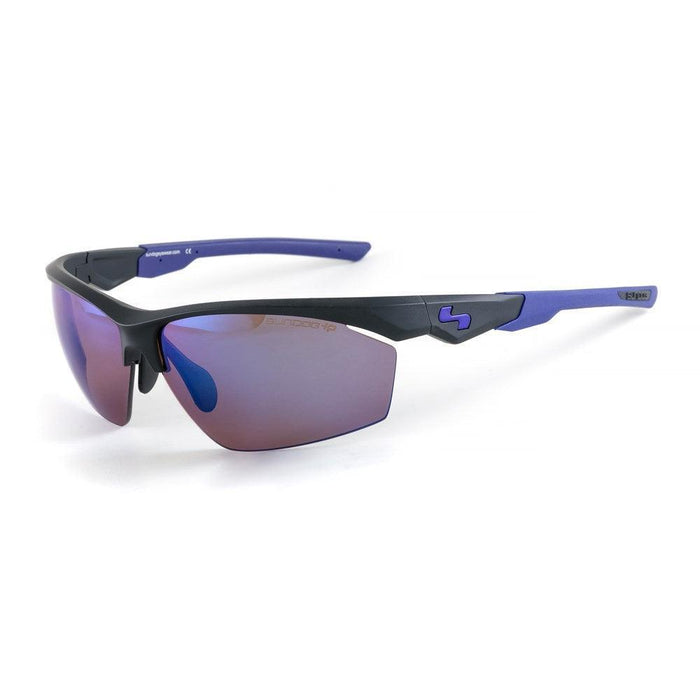 Sundog Alpha Matte Black/Brown Icy Blue Mirror Polarized Lens Sunglasses