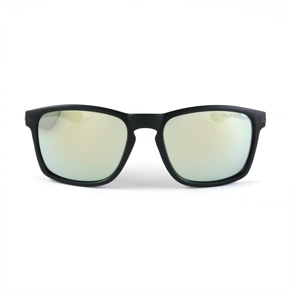 Sundog Daze Matte Black-Gold Accent/G15 Gold Flash Mirror Lens Sunglasses