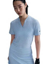 Nike Tour Women's Dri-FIT Short-Sleeve Blade Jacquard Golf Polo - Psychic Blue / Black