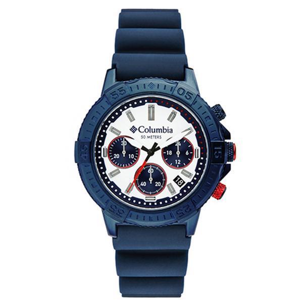 Columbia Watch - Peak Patrol - White Chronograph Day Date Navy Silicone