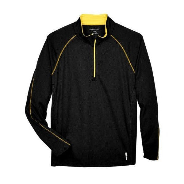 Custom Logo North End Men's Radar Quarter-Zip Performance Long-Sleeve Top
