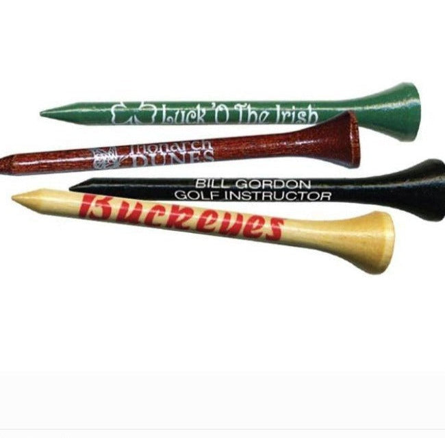 Custom Logo Tees - Premium Wood 3 1/4" Bags of 10