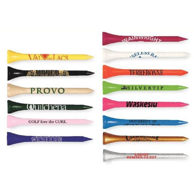 Custom Logo Wood Tees 2 3/4" - Bulk