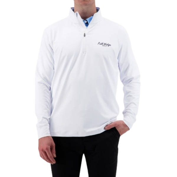 Full Wedge Golf - White Q-Zip - Mens