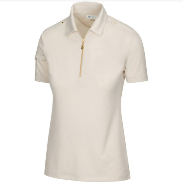 Greg Norman Collection - Tailor Collar Solid Zip Polo - Womens