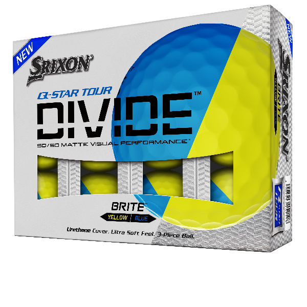Srixon Q Star Tour Divide Golf Balls - Blue/Yellow 6 Dozen Pack
