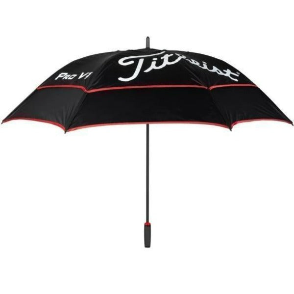 Titleist Tour Double Canopy Umbrella - 68 Inch - Black/Red