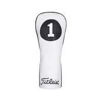 Titleist White & Black Leather Headcovers